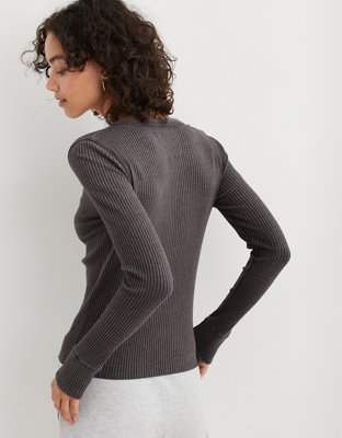 Aerie Fireside Long Sleeve Henley T-Shirt