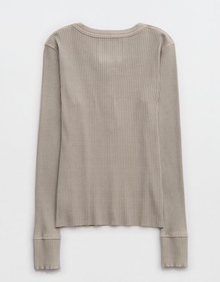 Aerie Fireside Long Sleeve Henley T-Shirt