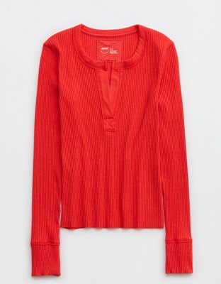 Aerie Fireside Long Sleeve Henley T-Shirt