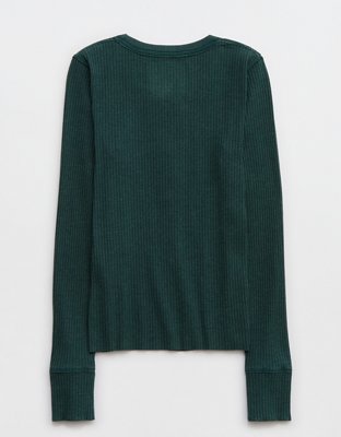 Aerie Fireside Long Sleeve Henley T-Shirt
