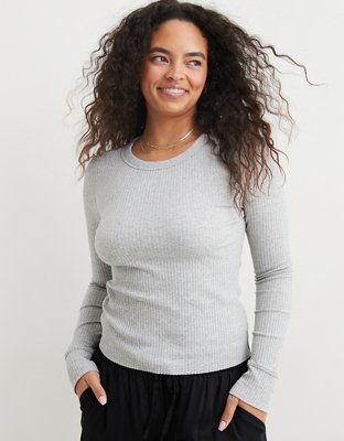 Aerie Fireside Long Sleeve Crewneck T-Shirt