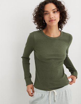 Aerie Fireside Long Sleeve Henley T-Shirt