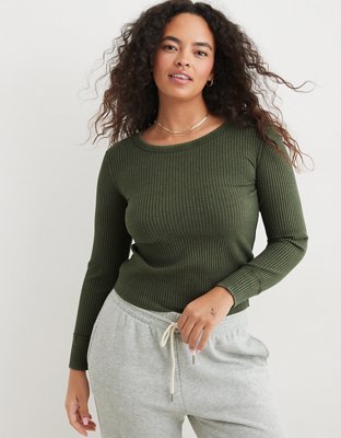 Женские футболки Aerie Fireside Long Sleeve Crewneck T-Shirt — фото 4