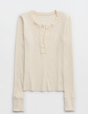 Aerie Fireside Long Sleeve Henley T-Shirt