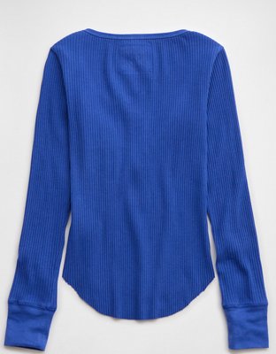 Aerie T-shirt Esencial con Cuello Henley para Usar en Capas