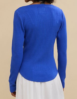 Aerie T-shirt Esencial con Cuello Henley para Usar en Capas