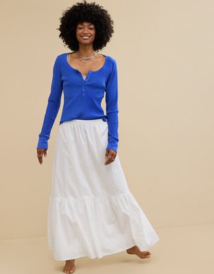 Aerie T-shirt Esencial con Cuello Henley para Usar en Capas