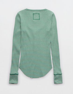 Aerie T-shirt Esencial con Cuello Henley para Usar en Capas