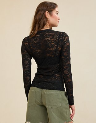 Aerie Essential Lace Layering T-Shirt