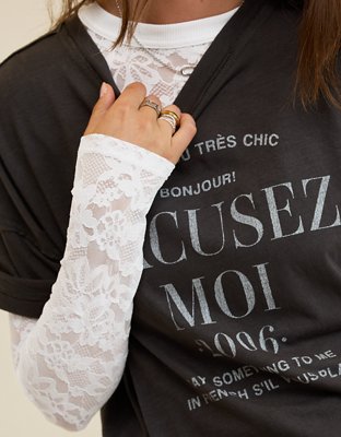 Aerie Essential Lace Layering T-Shirt