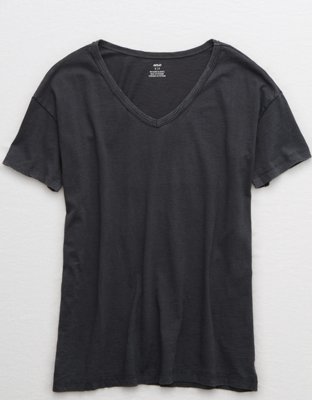 Aerie Distressed V-Neck Boyfriend T-Shirt