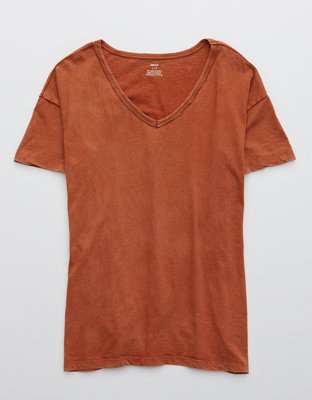 Aerie Distressed V-Neck Boyfriend T-Shirt