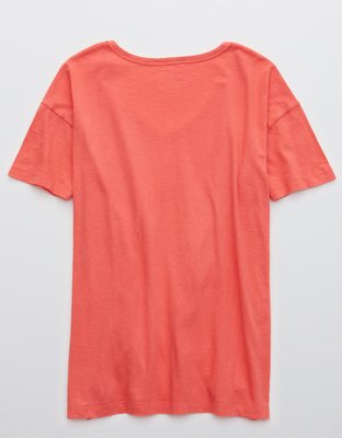 Aerie Distressed V-Neck Boyfriend T-Shirt