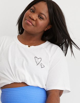 Женские футболки Aerie Mama By Aerie™ Distressed Raglan Boyfriend T-Shirt — фото 2