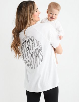 Женские футболки Aerie Mama By Aerie™ Distressed Raglan Boyfriend T-Shirt — фото 5