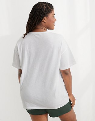 Женские футболки Aerie Distressed Graphic Oversized Boyfriend T-Shirt — фото 3