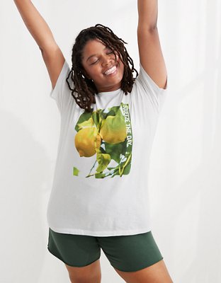 Женские футболки Aerie Distressed Graphic Oversized Boyfriend T-Shirt — фото 2