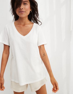 aerie real soft v neck tee