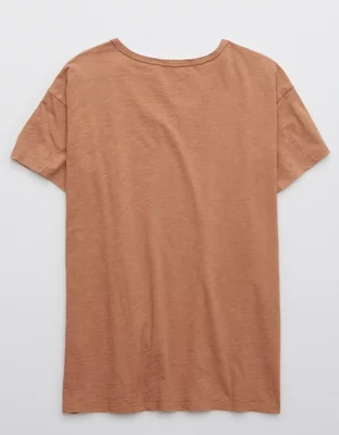Aerie Distressed Basic V-Neck Boyfriend T-Shirt
