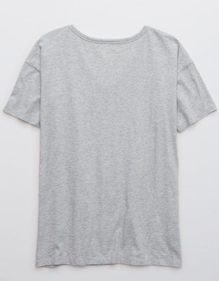 Aerie Distressed Basic V-Neck Boyfriend T-Shirt