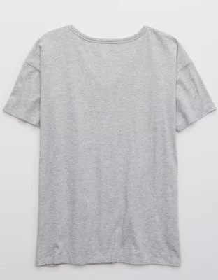 Aerie Distressed Basic V-Neck Boyfriend T-Shirt