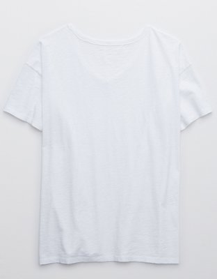 Aerie Distressed Basic V-Neck Boyfriend T-Shirt