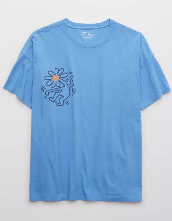 Aerie Oversized Keith Haring Graphic Boyfriend T-Shirt