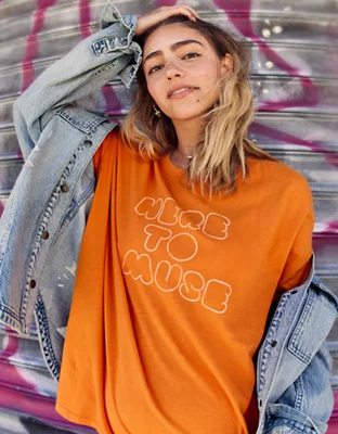 Aerie Oversized Graphic Boyfriend T-Shirt