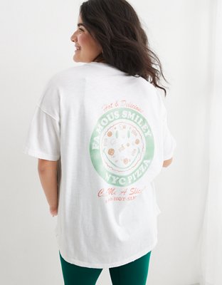 T-shirt OFFLINE By Aerie Oversize Logo Sunburst - Taille M, Blanc, 100% Coton, Neuf Avec étiquette