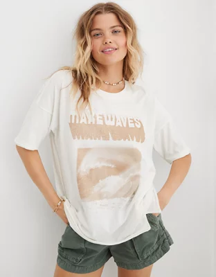 Aerie Graphic Oversized Boyfriend TShirt
