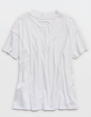 Женская футболка Aerie Basic V-Neck Boyfriend, цвет: Белый — фото 5