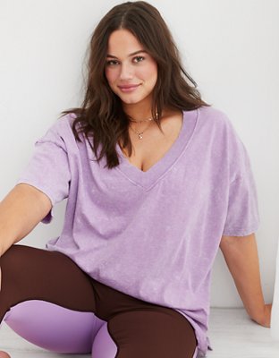 Aerie Extreme V-Neck Oversized Boyfriend T-Shirt