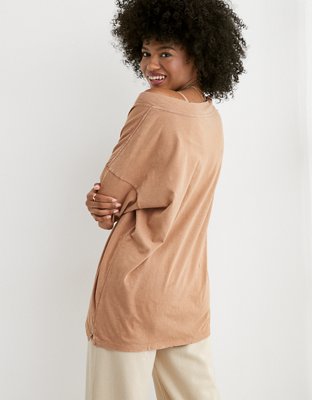 Aerie Extreme V-Neck Oversized Boyfriend T-Shirt