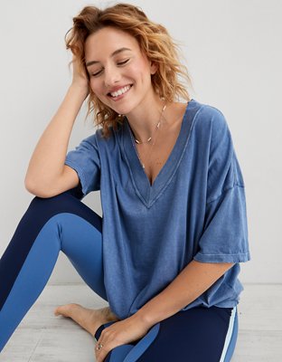 Aerie Extreme V-Neck Oversized Boyfriend T-Shirt