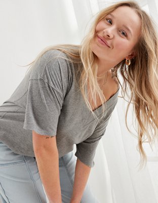 Aerie Long Sleeve Oversized Boyfriend T-Shirt