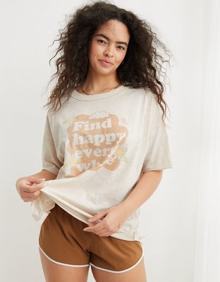 Aerie Smiley® Graphic Oversized Boyfriend TShirt