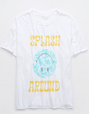 Женские футболки Aerie Smiley® Graphic Oversized Boyfriend T-Shirt — фото 3