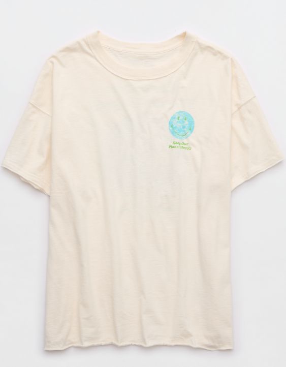 Aerie Smiley® Graphic Oversized Boyfriend T-Shirt