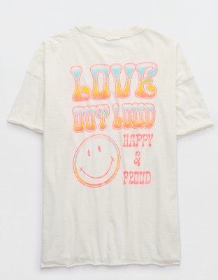 Женские футболки Aerie Smiley® Pride Graphic Oversized Boyfriend T-Shirt — фото 5