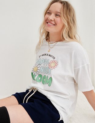 Aerie Smiley® Graphic Oversized Boyfriend T-Shirt