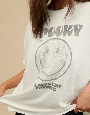 Aerie Smiley® Halloween Oversized Graphic Boyfriend T-Shirt | Aerie
