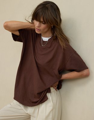 Aerie Crewneck Oversized Boyfriend T-Shirt