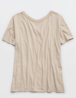 Aerie T-shirt Boyfriend Extragrande con Escote V