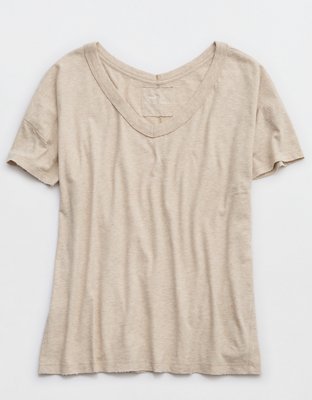 Aerie T-shirt Boyfriend Extragrande con Escote V