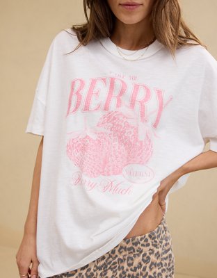 T-shirt petit ami à col rond surdimensionné Aerie