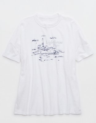 T-shirt petit ami à col rond surdimensionné Aerie