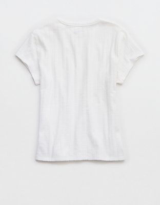 Aerie T-shirt Vintage de Tejido Calado