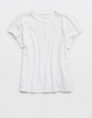 Aerie T-shirt Vintage de Tejido Calado