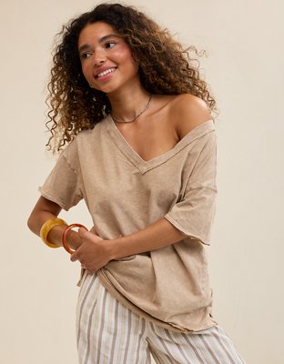 Aerie Oversized V-Neck Boyfriend T-Shirt