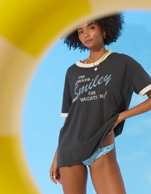 Aerie | Smiley® Oversized Crew Boyfriend T-Shirt